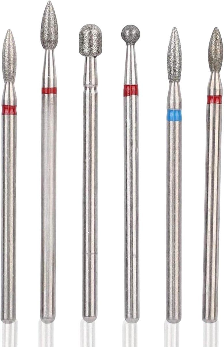 6-delige nagelschuurbitset, 6-delige set, nagelfrees van roestvrij staal, professionele accessoires voor manicure, pedicure, nagelriemverwijdering, nagelriemgel, nagellak (# 9)
