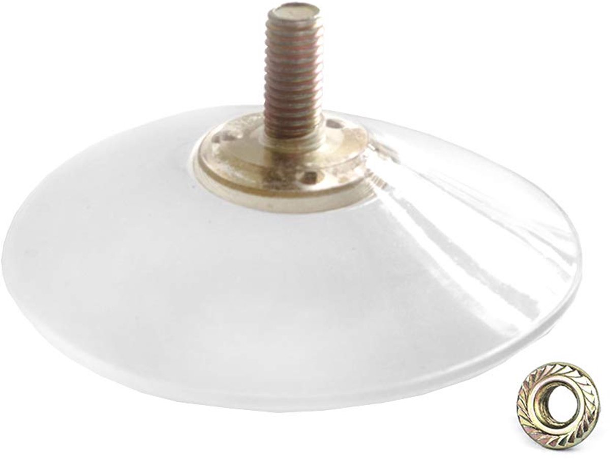 3.3“ M8 Grote Hoge Transparantie Lange Schroefdraad Sterke Glas Zuignap Met Slotmoer, 4 stuk/pak