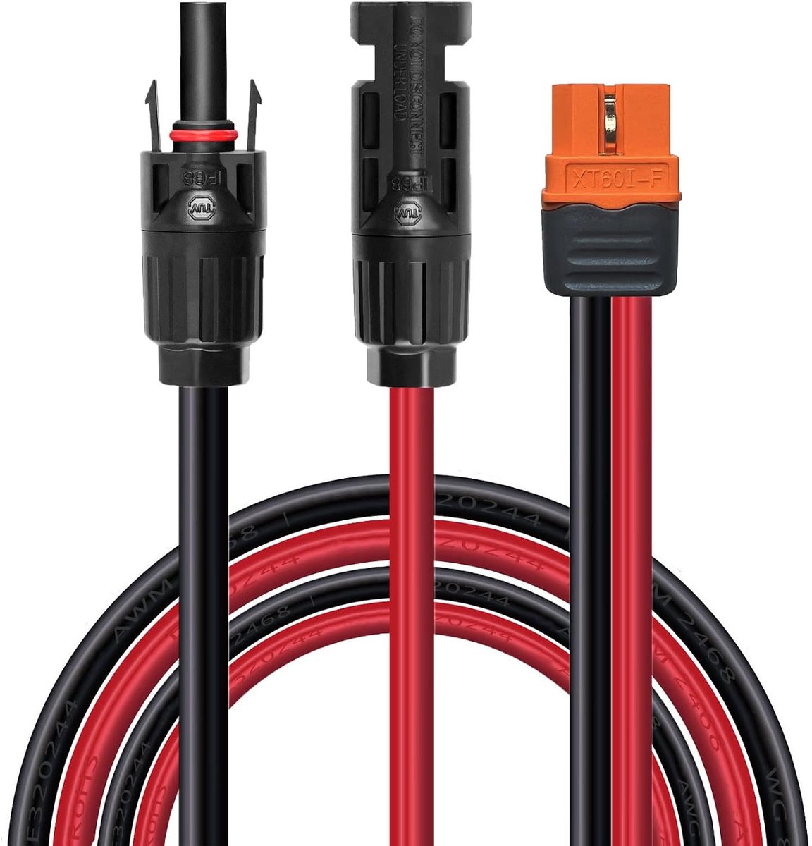 Oplaadkabel op zonne-energie op XT60i adapter stekker voor XT60i aansluiting zonnepaneel 12AWG XT60i-F kabel compatibel met EcoFlow DELTA zonne-generator draagbaar powerstation 150 cm
