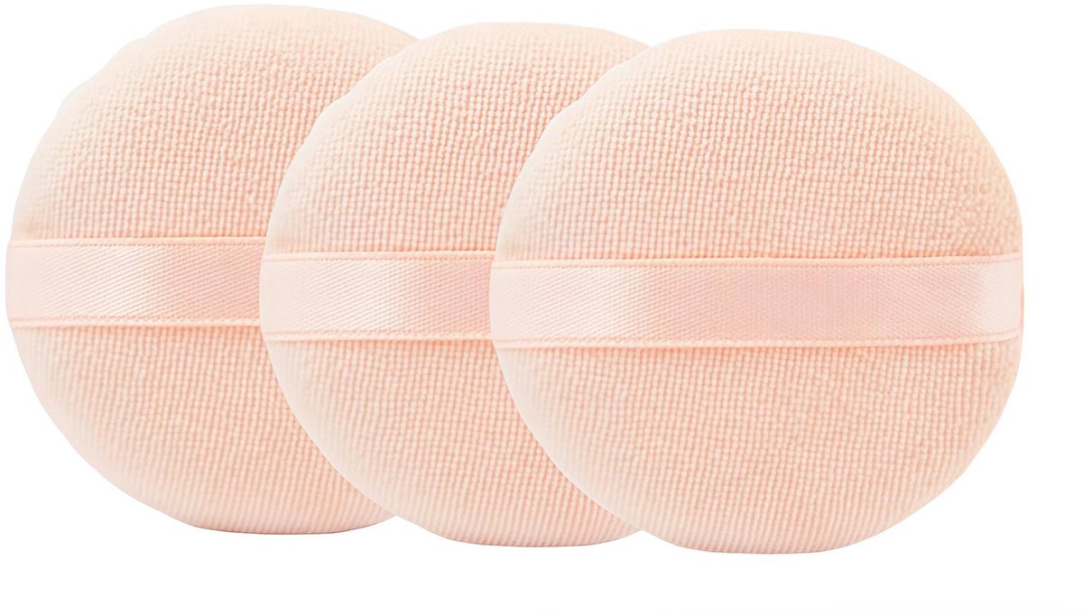 Dailygoods- Poederdonsje 8 cm - 3 Stuks - Zachte Make-up Tool - Velours - Professionele Applicatie - Rayon Lint - Make-up Spons