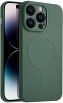 Casify Siliconen Hoesje geschikt voor MagSafe iPhone 14 Pro Hoesje - Legergroen
