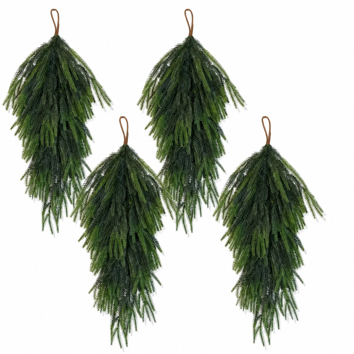 DeltaMerch Deurdecoratie - Kerstdecoratie - Kerstversiering - Dennen - 4x dennendecoratie - Herbruikbaar - Veelzijdig - Groen
