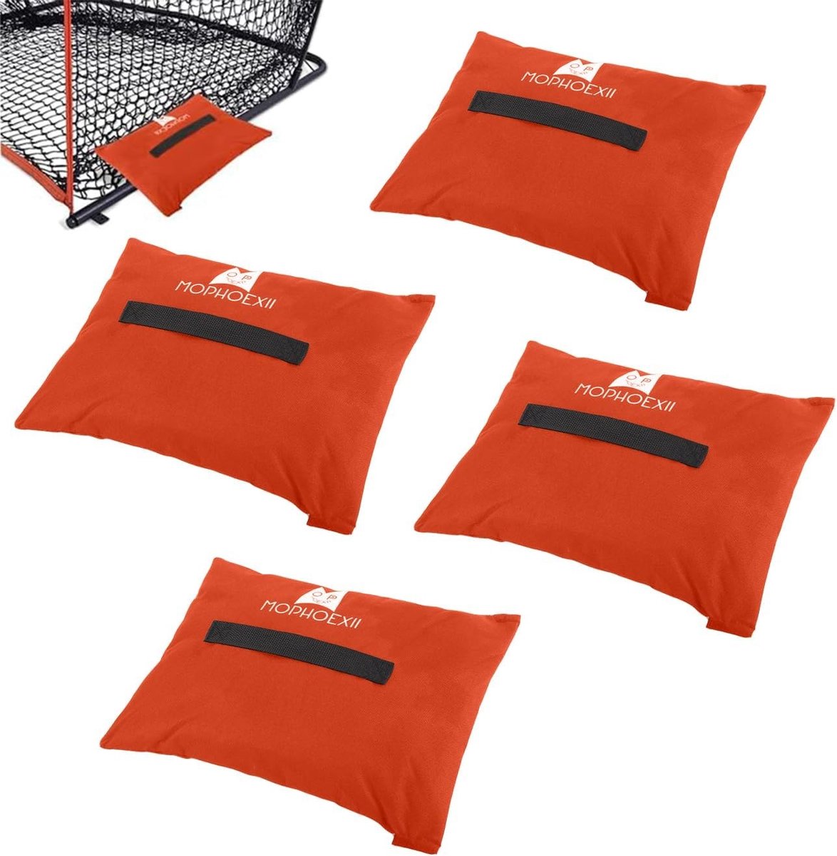 Sport Zandzakken - Oranje - 4 Pack - Gewogen Ankerzakken voor Sporttraining