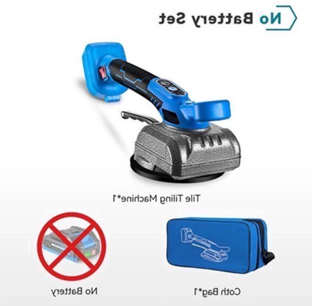 Tegeltiller - Tegelzuignap - Elektrische - Draadloze Tegelmachine - 150 kg Draagkracht - 5 Snelheden - Voor Wand - en Vloertegels - 18V Accu - 10,000RPM - Zonder Accu