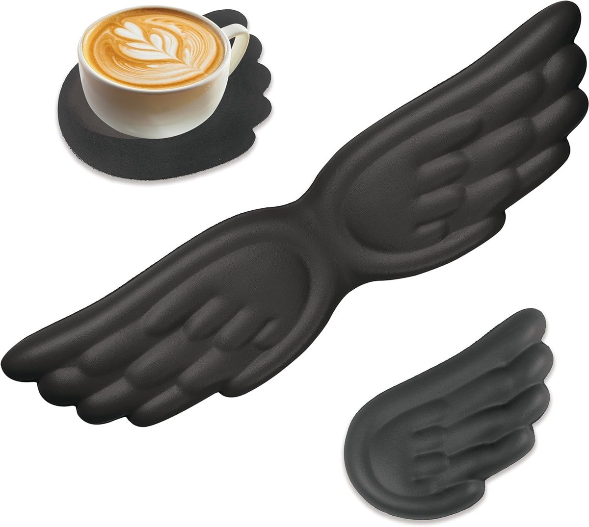 Polssteun set - Ergonomische toetsenbord- en muispolssteun - Geheugenschuim - Antislip - Zwart - 2 stuks