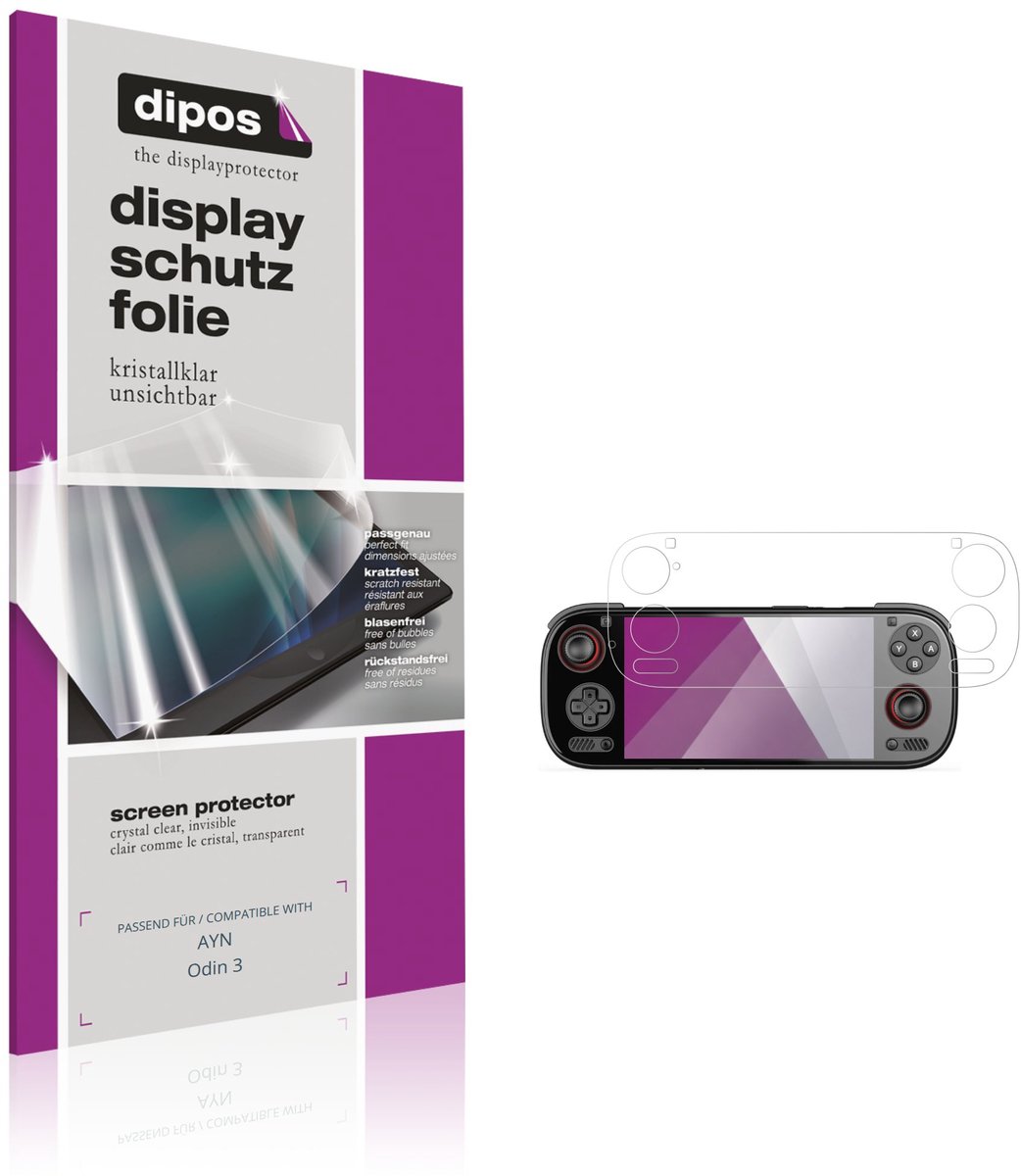 dipos – 2x Beschermfolie geschikt voor AYN Odin 3 | Krasbestendige & heldere Screenprotector Ultra-Thin