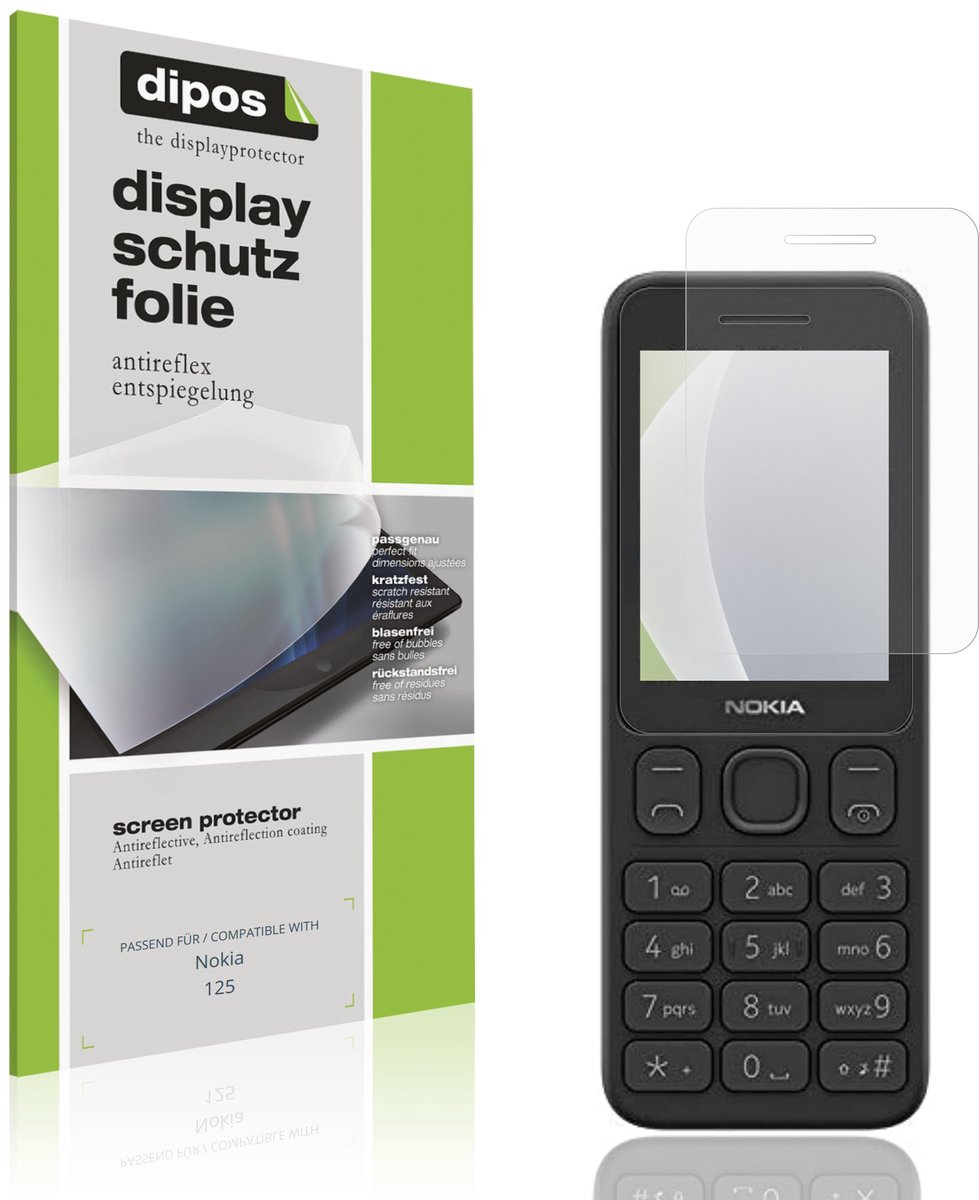 dipos – 4x Matte Beschermfolie geschikt voor Nokia 125 | Krasbestendige & antireflecterende Screenprotector Ultra-Thin