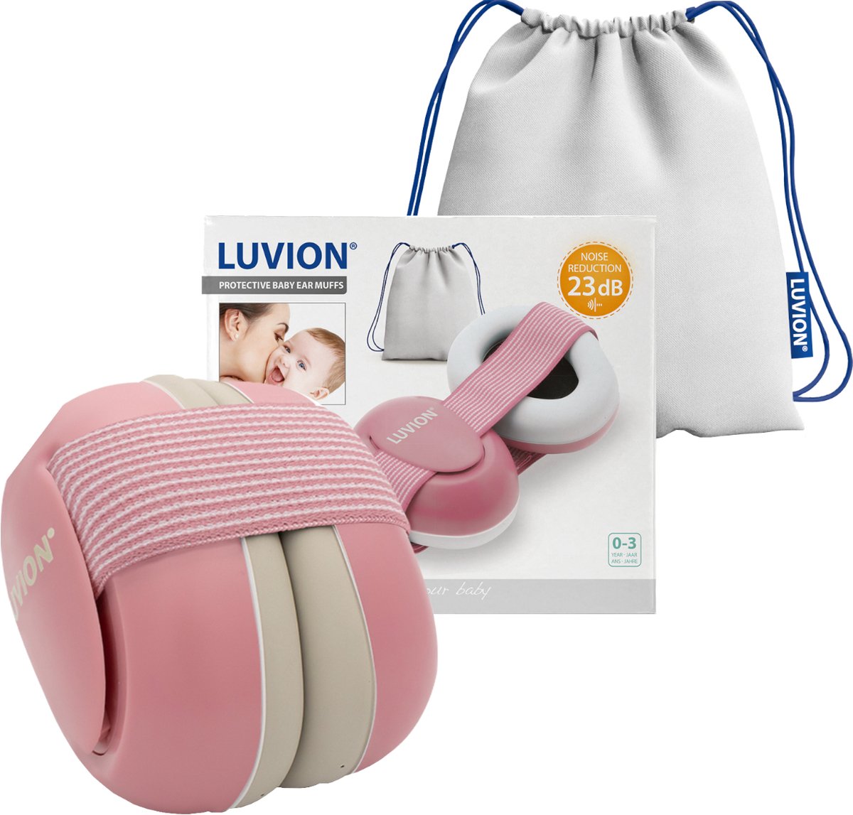 LUVION® Baby Gehoorbeschermer - Premium gehoorbescherming voor je baby - tot 3 jaar - Dusty Pink – foto 7