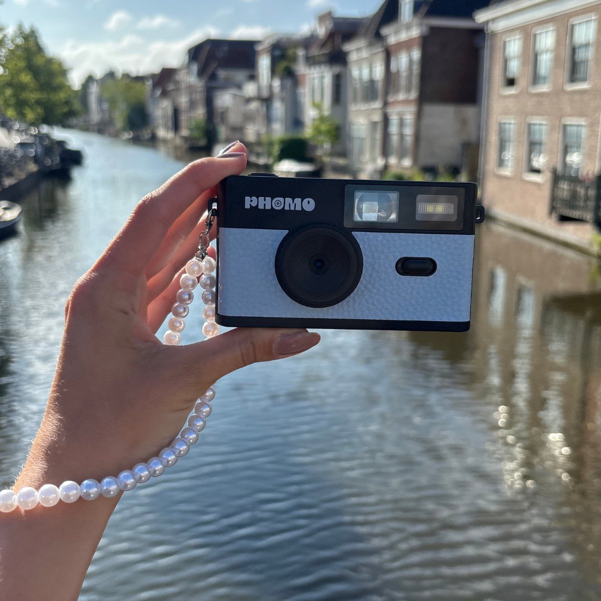 Phomo Digitale Retro Camera - Compact Camera - 8MP - 4 Retrofilters - Flits - SD-kaart - USB-C - Blauw thumbnail 6