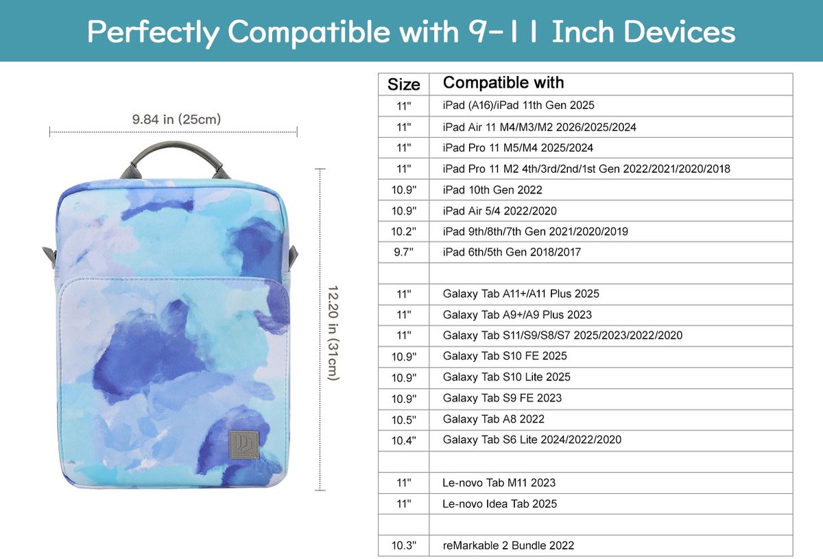 Dadanism 9-11 Inch Tablet Sleeve Bag Carrying Case with Shoulder Strap - ShopVlot
