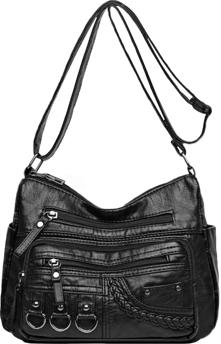 LassZone Dames Zachte Leren Handtassen Meervoudige Zakken Messenger Crossbody Tas Dames Tas Waterdicht Hobo - ShopVlot