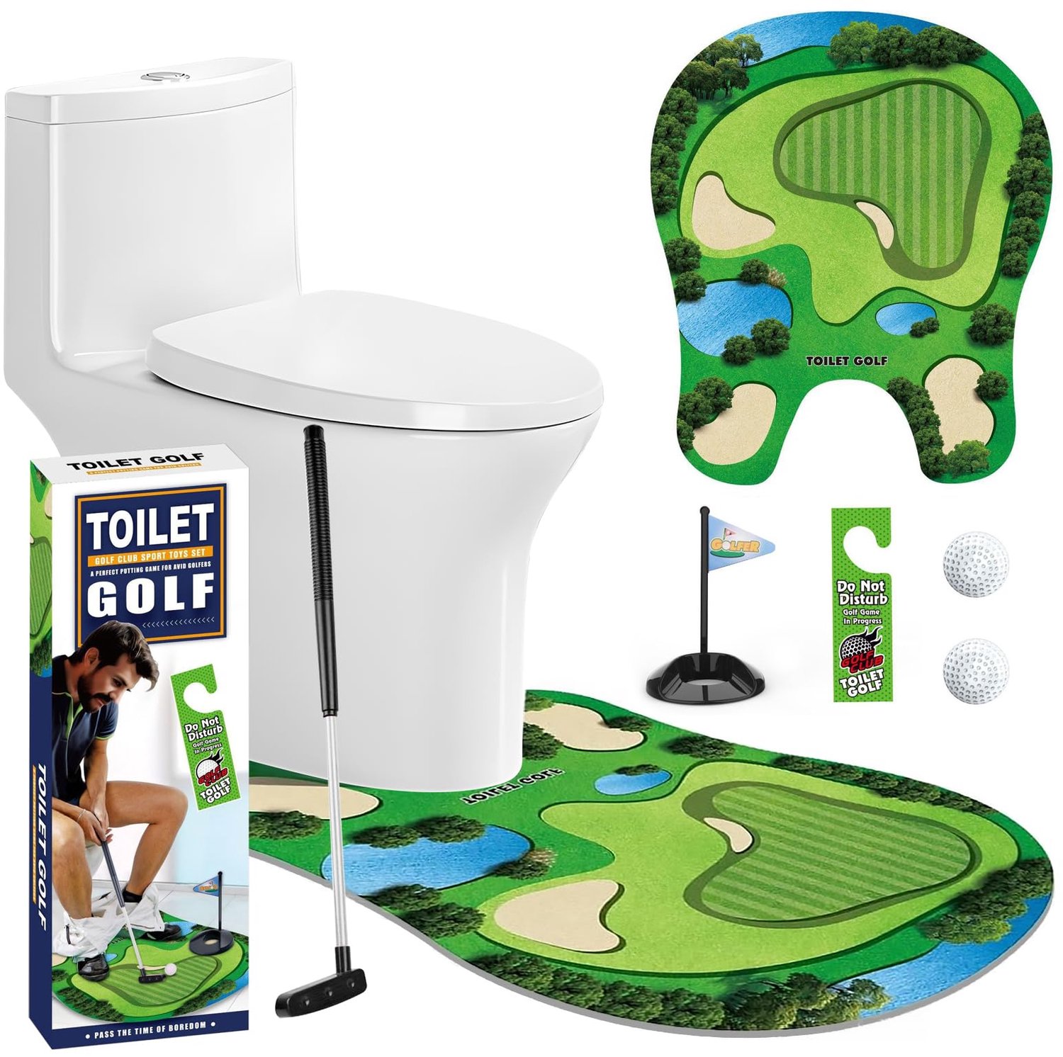 Mini Golf Set voor het Toilet met Rackets en Ballen