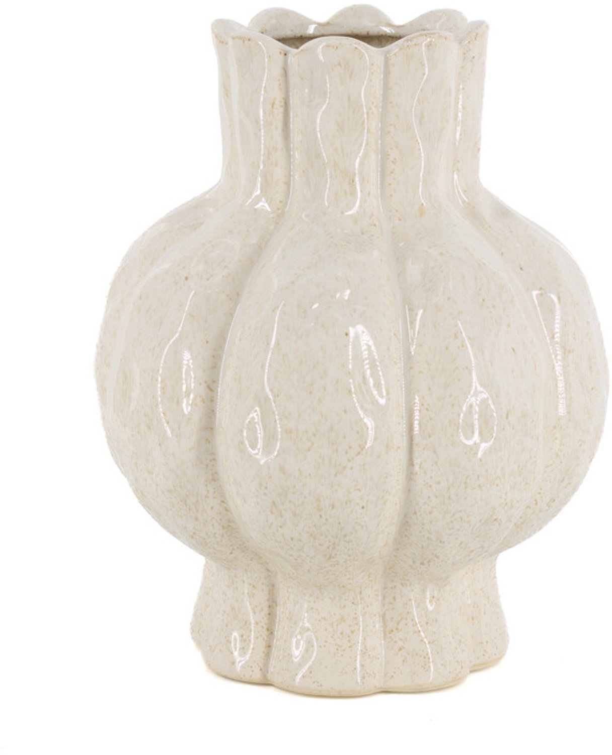 Aardewerk vaas Gaia L beige