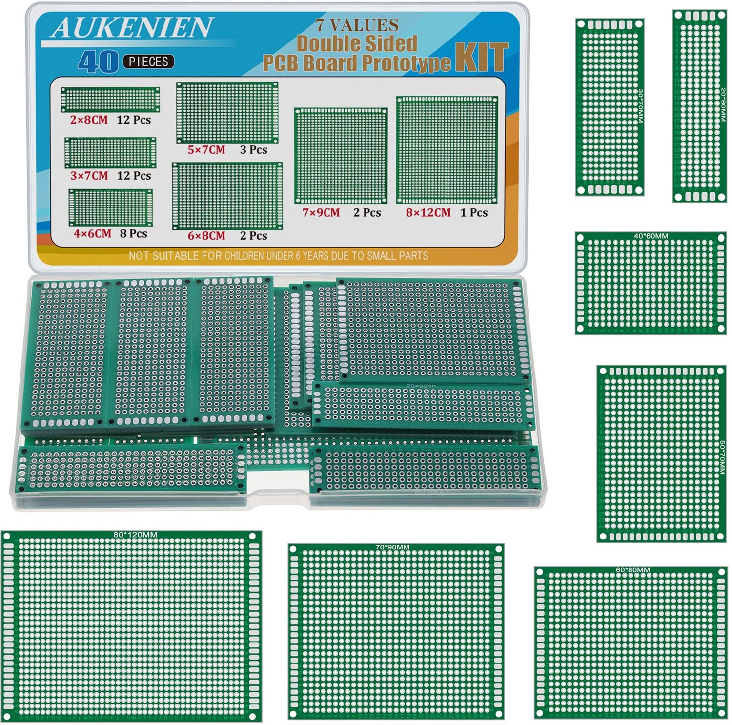 PCB Prototype Bord Kit met 40 Stukken in Diverse Groottes