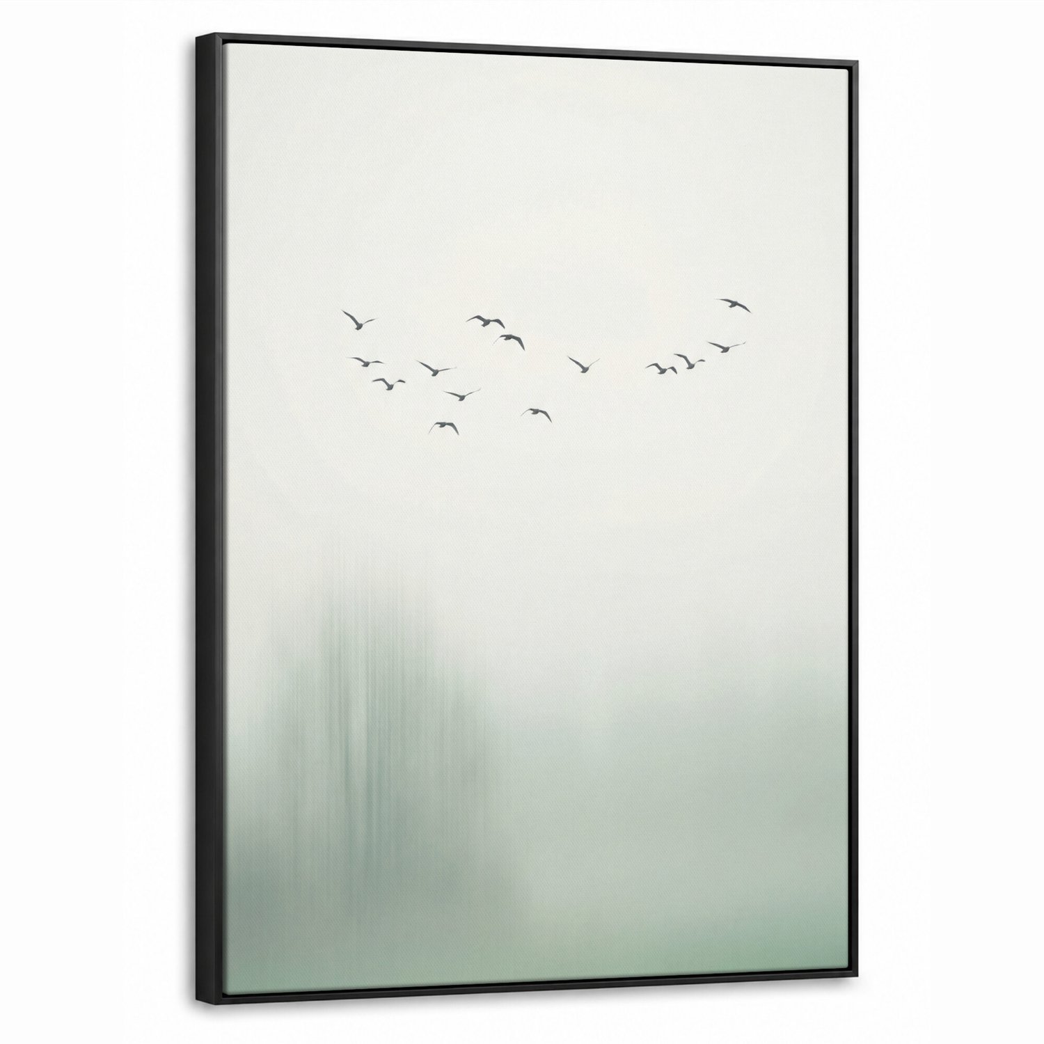 Canvas Schilderij met Baklijst - Vogel - Vlucht - Natuur - Minimalistisch