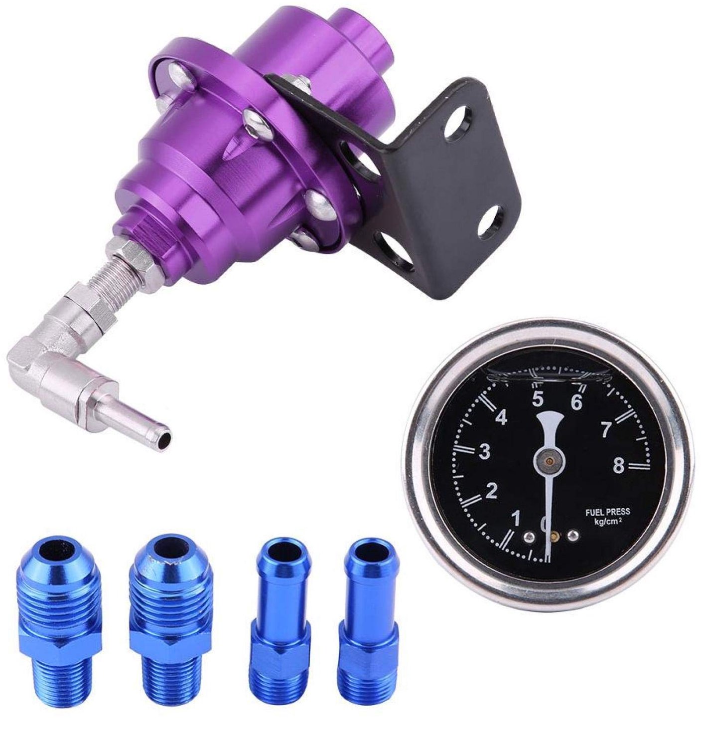 Brandstofdrukregelaar Universeel - Aluminium - Instelbare 160 psi - Oliedrukweergave - Inclusief Aansluitschroef - Professionele Installatie Aanbevolen - Brandstofregelaar
