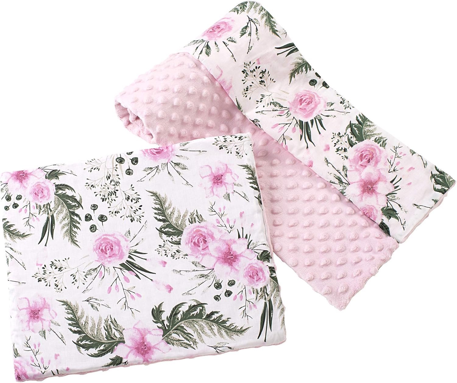 Kinderdeken met kussen 75x100 - 100% katoen minky - veelzijdig gebruik - ideaal voor wieg en kinderwagen - m-winkel
