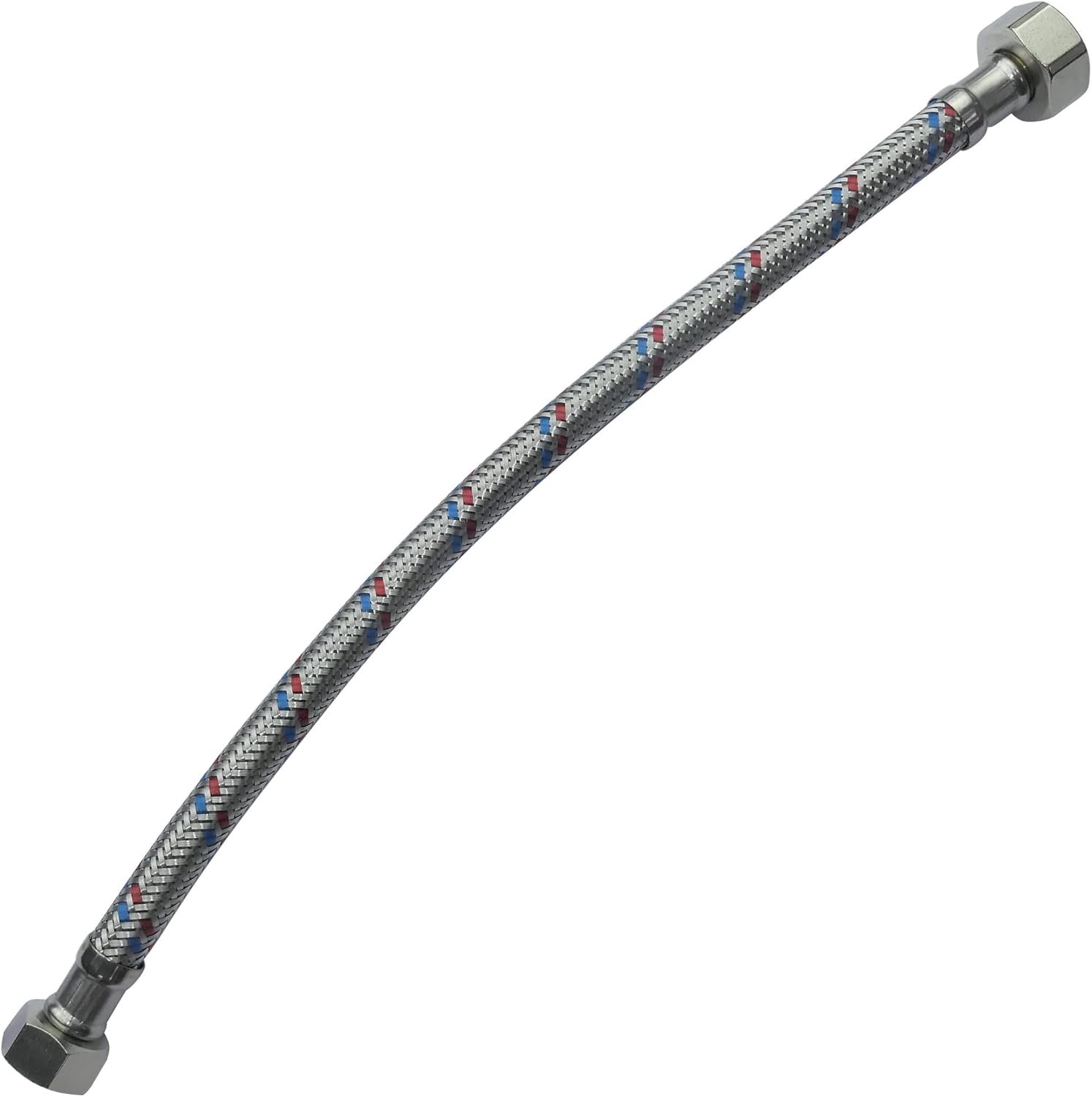 Aansluitslang 300 mm - 1/2" vrouwelijk - 3/8" vrouwelijk - flexibele kraanslang voor sanitair - Vemera