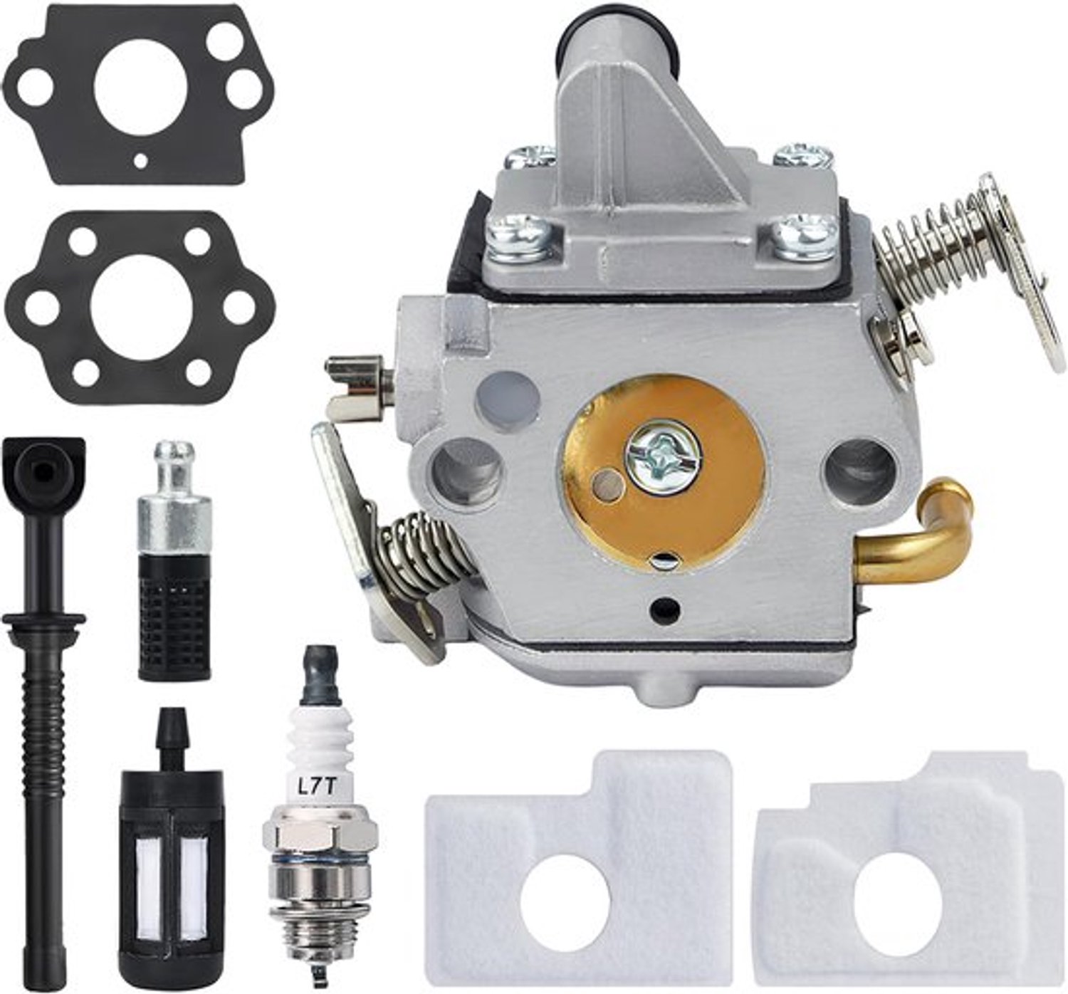 Carburateur voor MS170 MS180 017 018 Kettingzaag - Onderhoudsset met Luchtfilter, Bougie & Pakkingen, Vervangt voor en 1130-120-0603