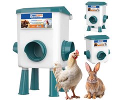 UniEgg® XL Feeder - 12 KG (Groen) - automatisch en innovatief 3 feeders, inclusief ophangset en poten - voerbak kip en ander pluimvee of gevogelte