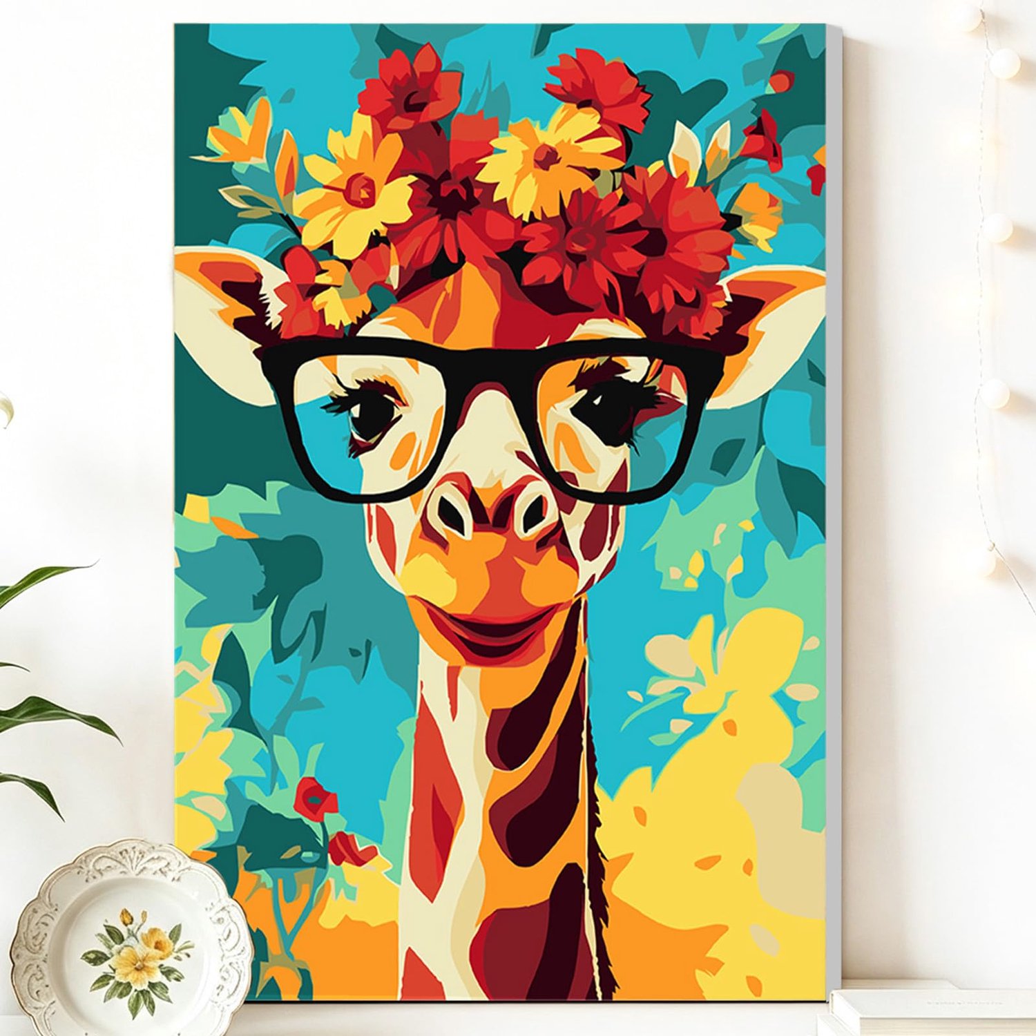 Giraffe Schilderen op Nummer Kit voor Beginners 20 x 30 cm