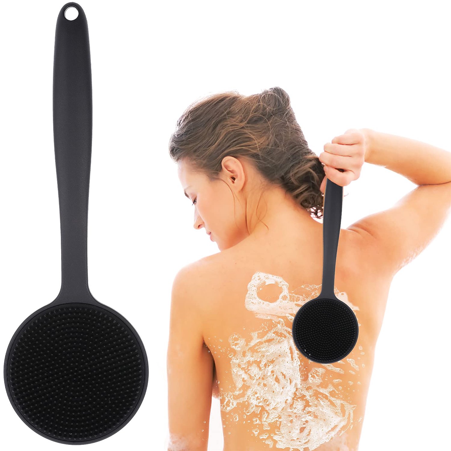 Silicone Achterrugschrobber met Lange Handgreep