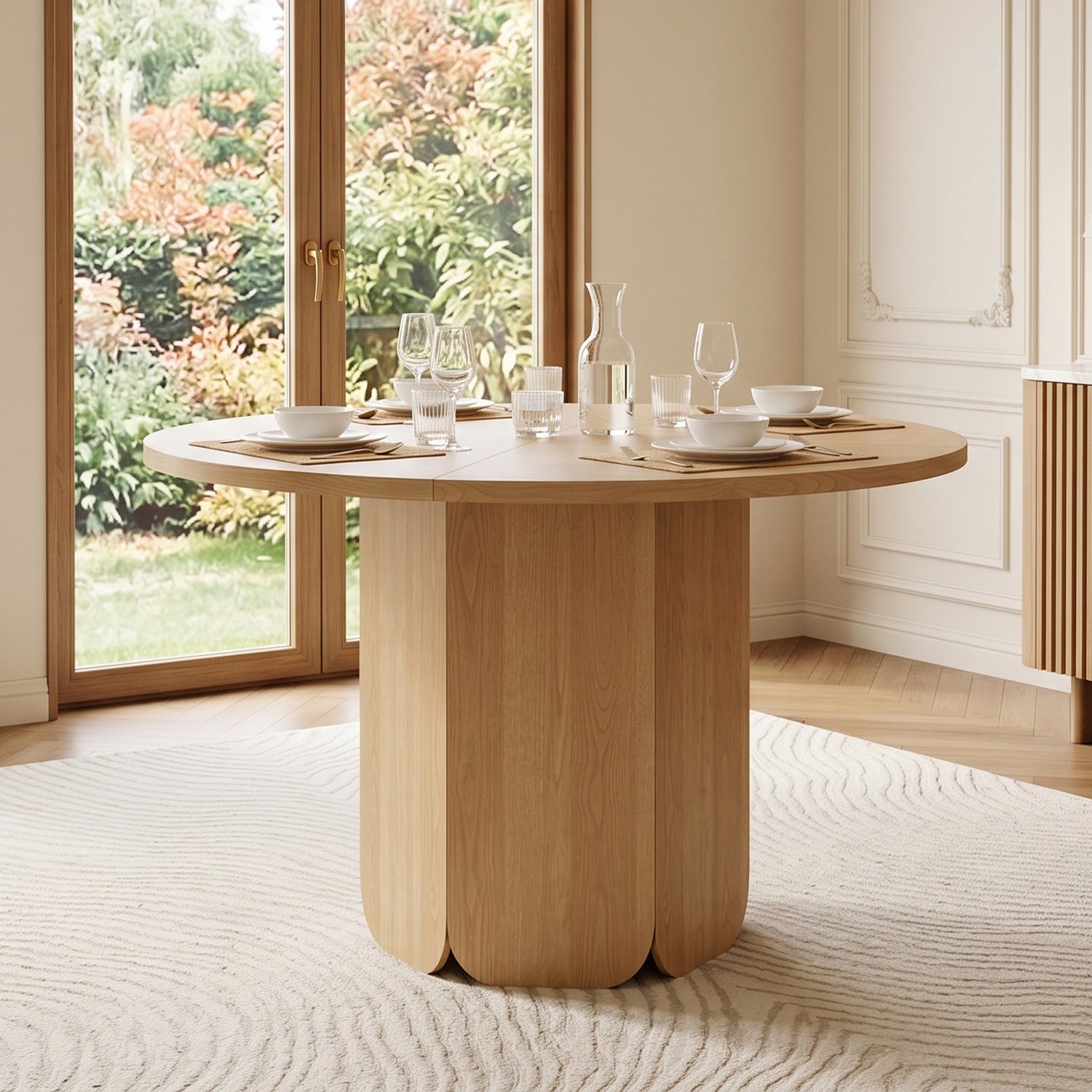 Clruro Eettafel - Ø120×75 cm - Rond - Scandinavisch en Krasbestendig - MDF - Eikenkleur