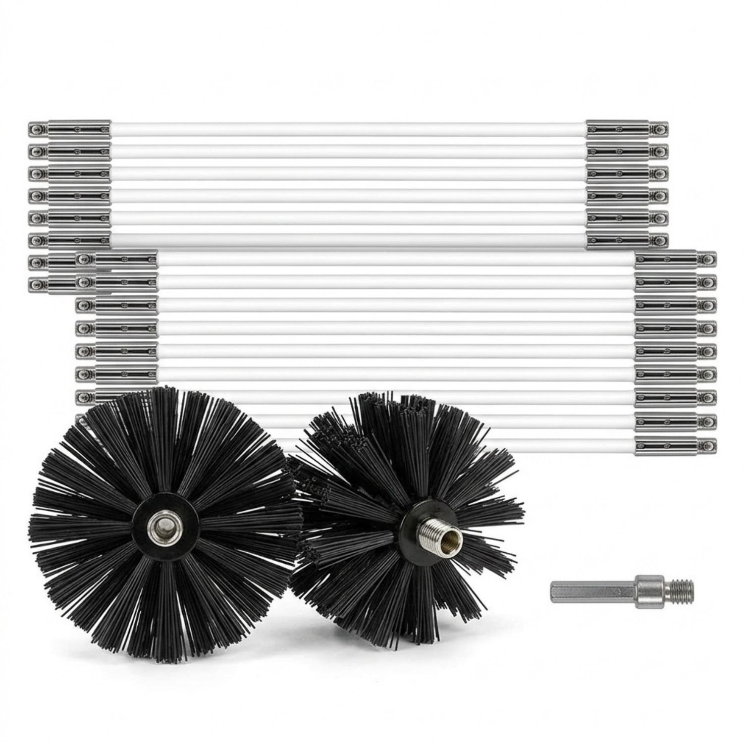 Vantivo® Schoorsteenveegset - Schoorsteenveger - Schoorsteenborstel 150mm - Zwart