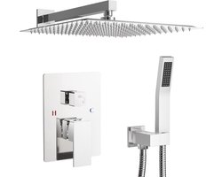 Sofetiy Luxe Regendoucheset -Inbouw- Chroom - Doucheset- 30cm - Stortdouche - Complete Doucheset - Handdouche