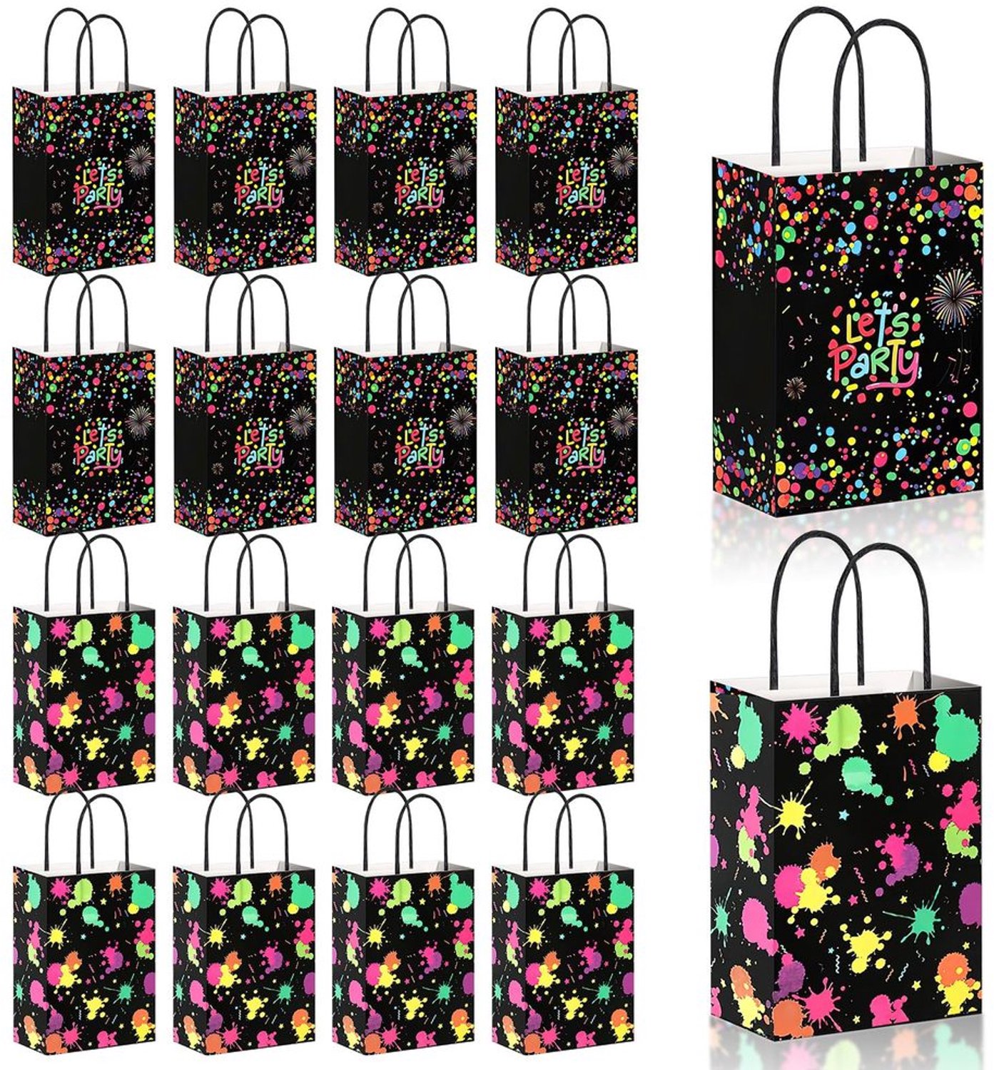 16 Stuks Neon Cadeauzakjes voor Kinderen - Feestdecoraties