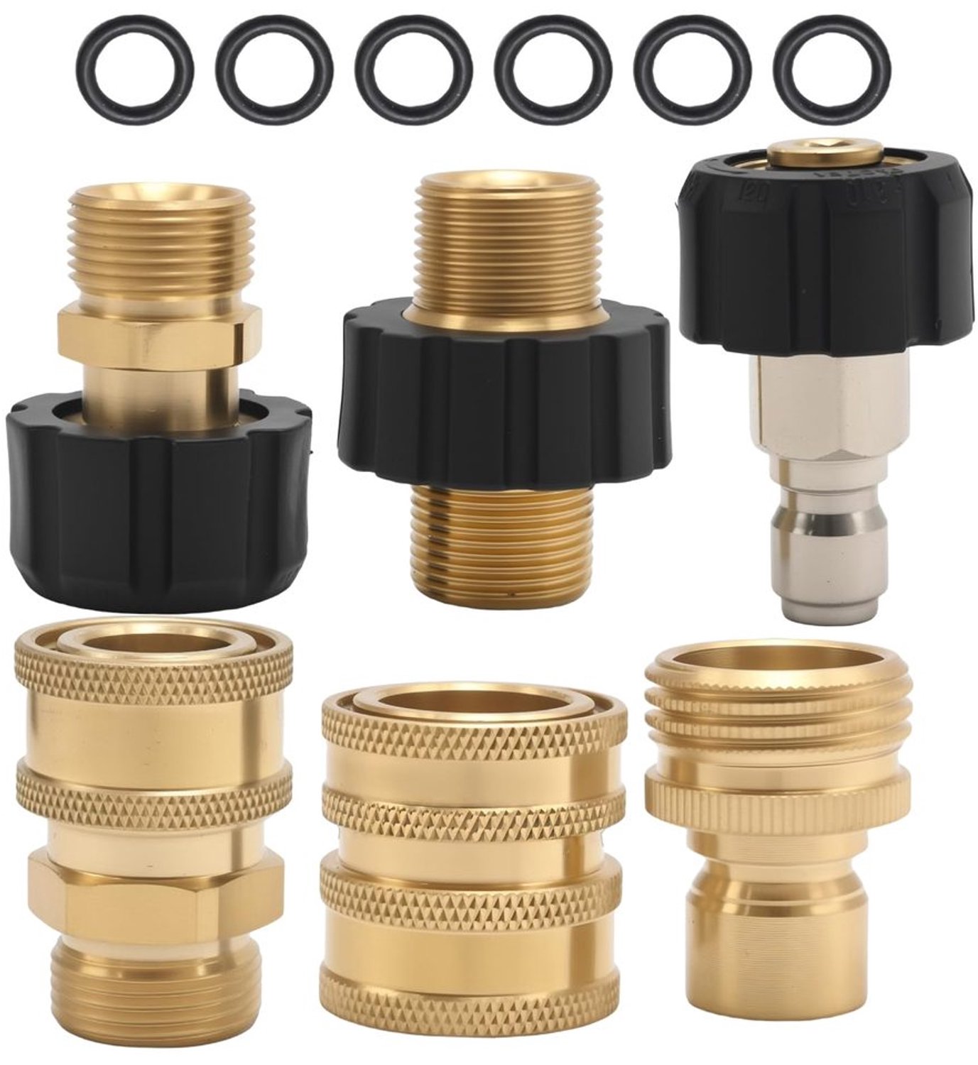 6-Delige Adapterset voor Hogedrukreinigers, M22 en 3/8 Inch