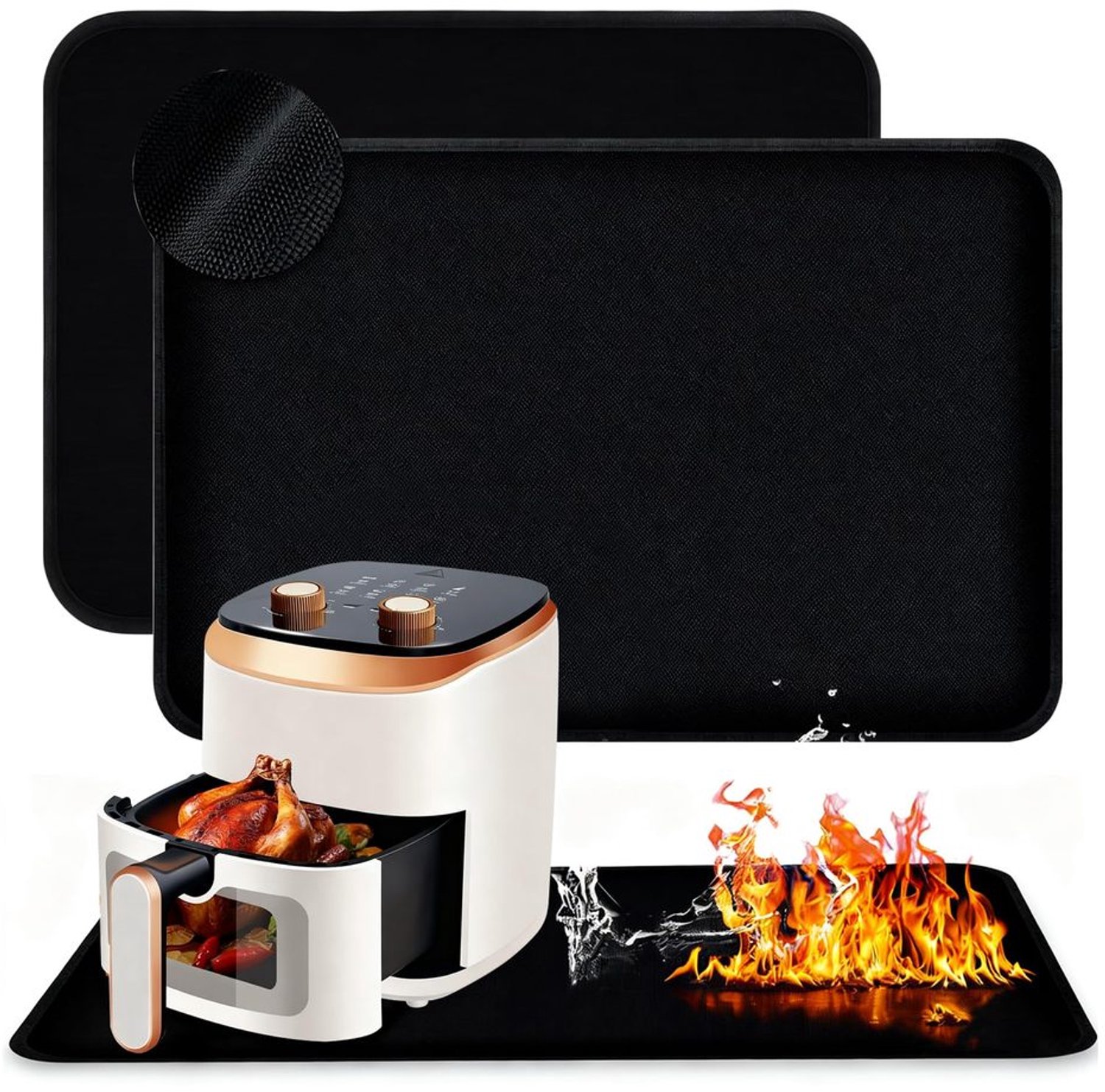 2 Stuks Vuurvaste Coasters met Warmtebestendige Mat