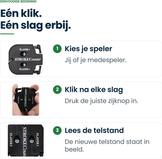 Stripe golf scoreteller voor 2 spelers met twee aparte displays