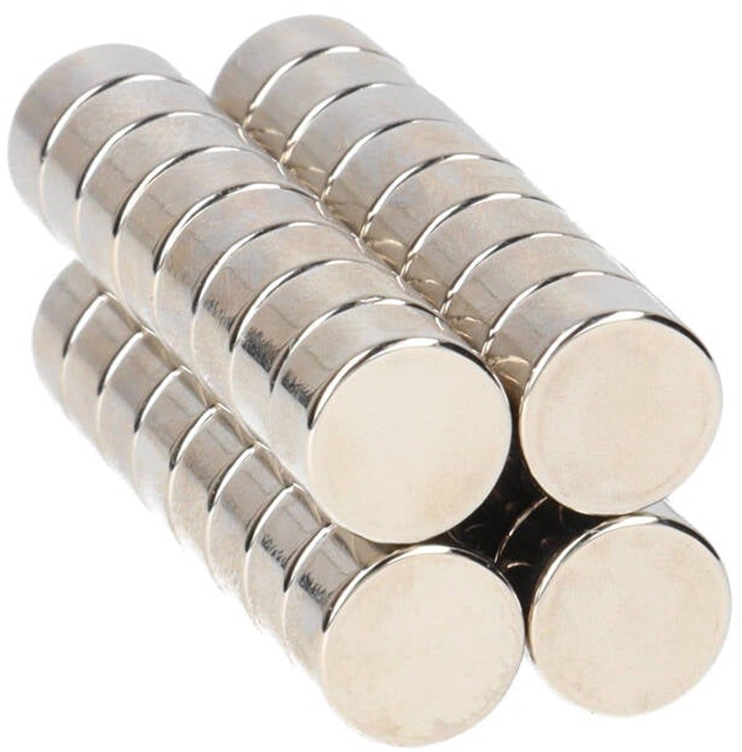 Neodymium Schijfmagneet Ø9 x 5 mm N48 NiCuNi – 15 stuks
