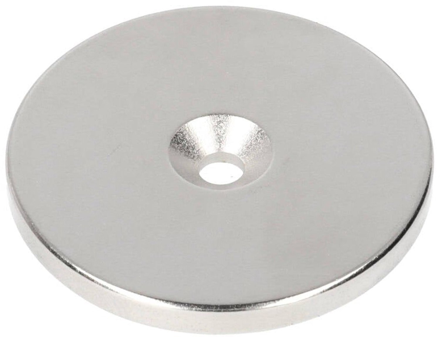Neodymium Ringmagneet Ø42 x Ø9,5 x 4 mm N35 NiCuNi met boor-/verzinkgat Noordpool – 2 stuks