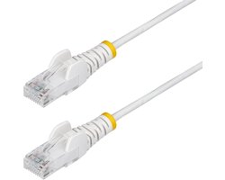 StarTech.com 1m Dunne CAT6 Ethernet Kabel, Wit, Snagless, 100W PoE, UTP, LSZH, 28AWG Pure Koperdraad, Slim RJ45 Netwerk Patchkabel met Trekontlasting, Fluke Getest