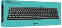 Logitech K120 toetsenbord in een blauwe verpakking.