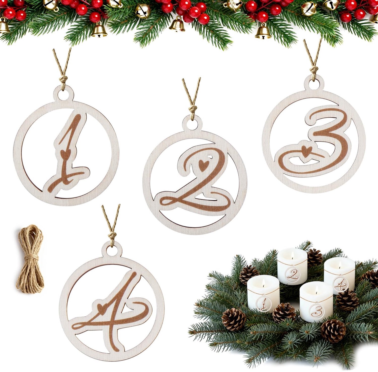 Adventskrans Cijferset van Hout - 1-4