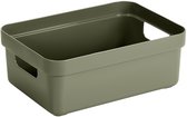 Sunware Sigma Home opbergbox 9L – 35x24,6x12,2 cm – Donkergroen – BPA-vrij plastic, stapelbaar (deksel apart verkrijgbaar) – stijlvolle opbergmand voor kinderkamer & woonkamer
