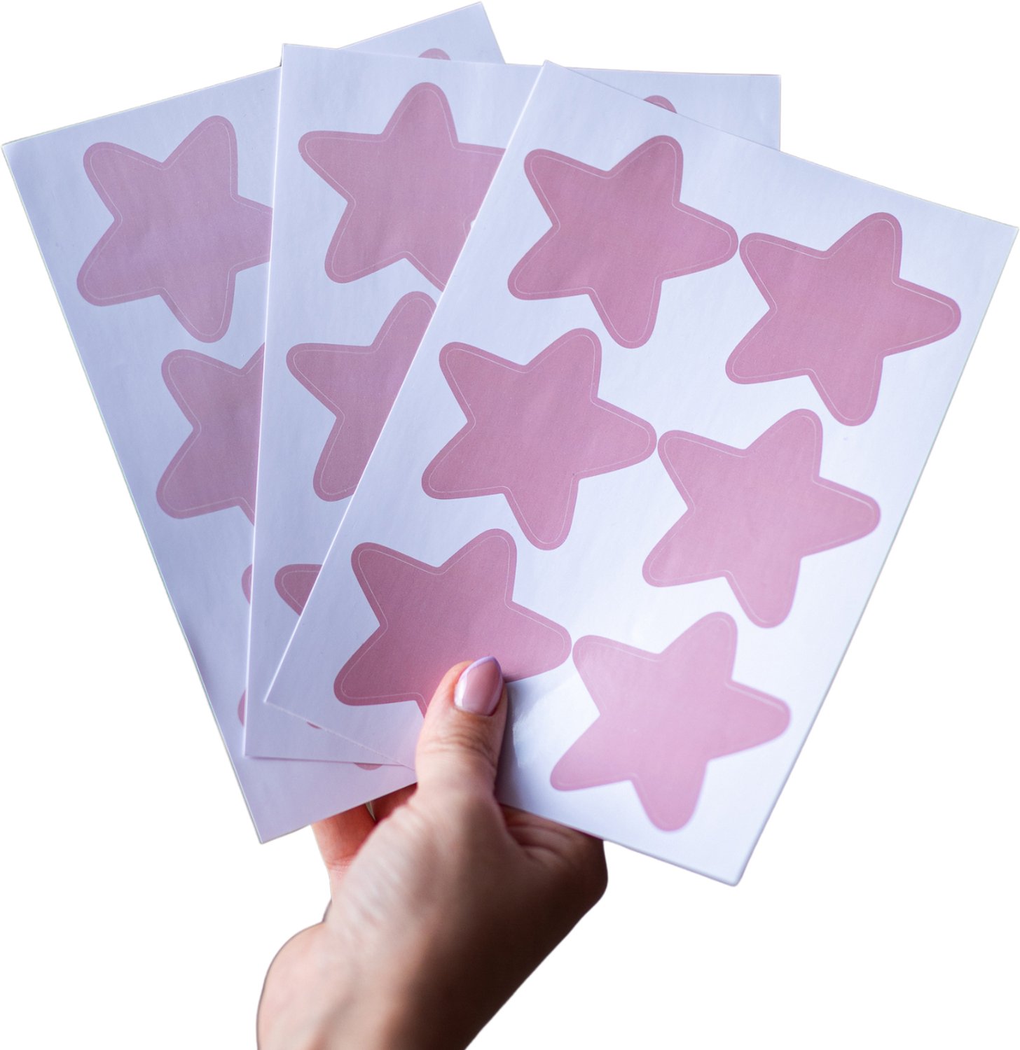 LILIMAUS Muurstickers kinderkamer - 36 sterren - zelfklevend - oudroze