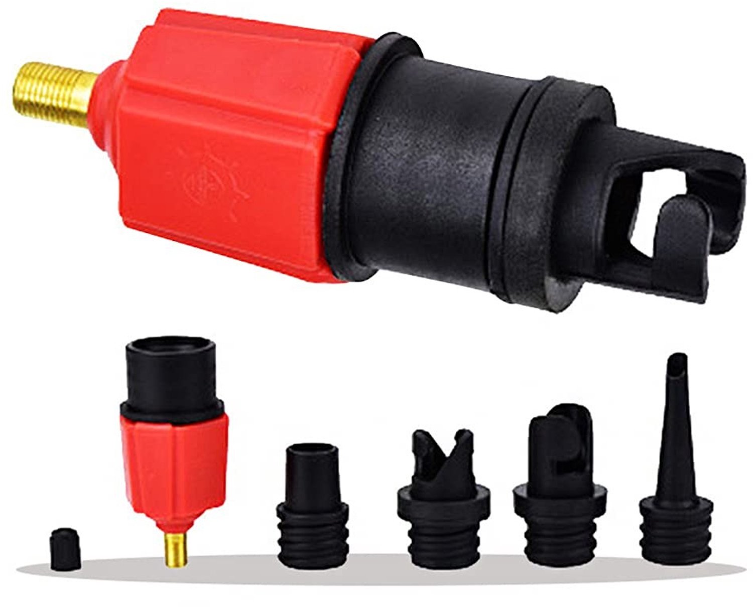 Compressor naar opblaasbare pompventiel - Opblaasbare ventieladapter - Stevige constructie - Rood - Geschikt voor luchtmatras zwemring ka... – foto 2