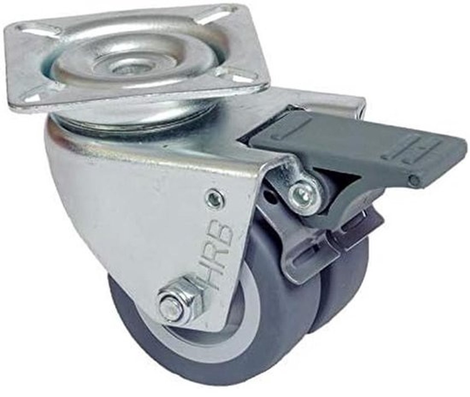 Zwenkwiel Transportwiel - Geremd Meubelwiel - Meubels en Apparaten Verplaatsen - Dubbel Kogellager - 50mm 100kg - Grijs