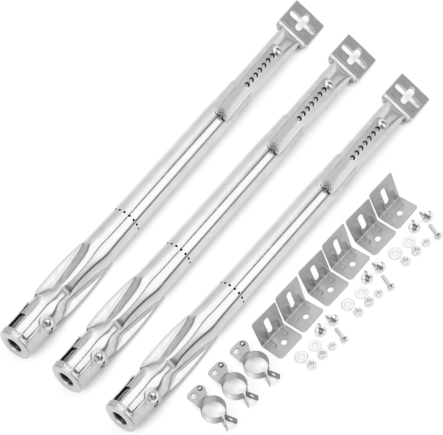 3 RVS Gas BBQ Branders, Verstelbaar 36-50 cm