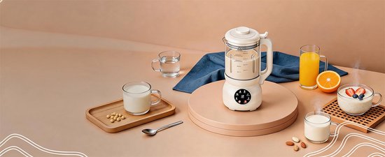 Blender Glas - Automatische Blender - Sojamelkmaker - Multifunctionele Keukenmachine - 1100 ml - 12-uurs Timer - Zelfreinigend - Warme/Koude Drank - Voor Sojamelk & Soep & Sap & Milkshake — afbeelding 5