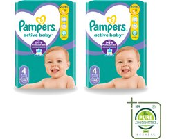 2 x Pampers – Luiers – Active Baby Maat 4 – 46 Luiers - Grootverpakking - Vaatwasstrips - Baby Luier - Baby Droog - Baby Luchtdoorlatend - Baby Comfort - Baby Nacht