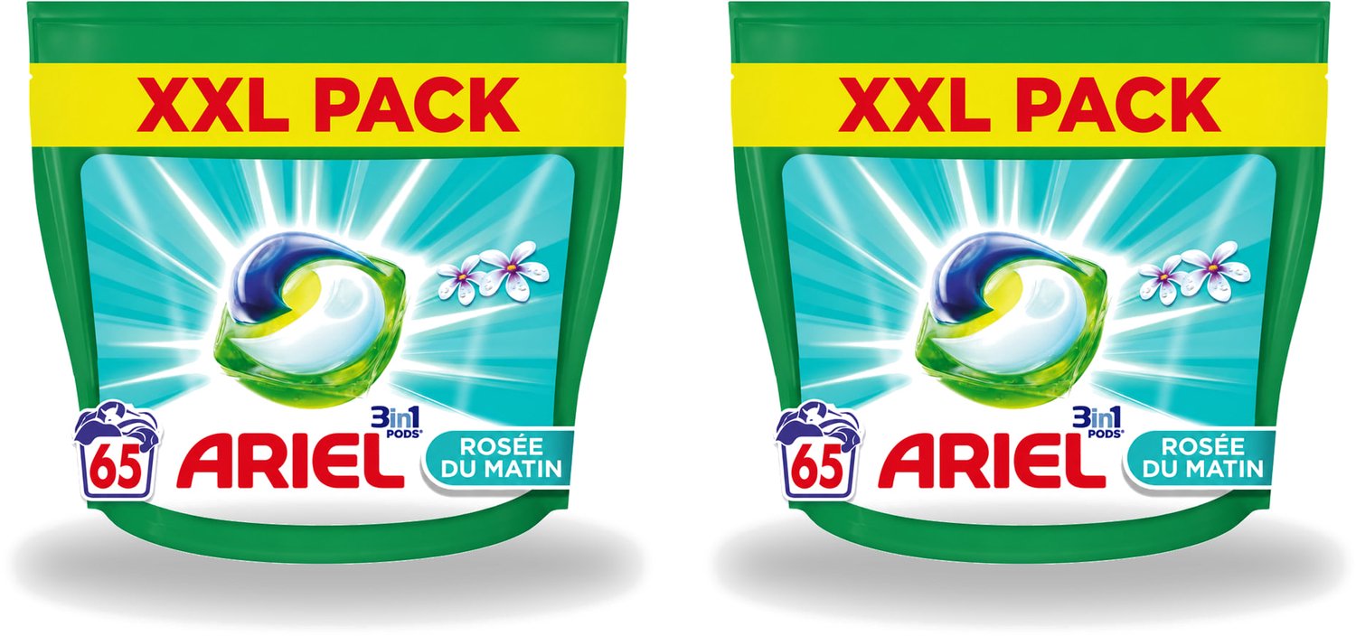 2 x Ariel – Pods 3in1 – Rosée du Matin – 1332 g – 65 wasbeurten - Voordeelverpakking - 2 stuks