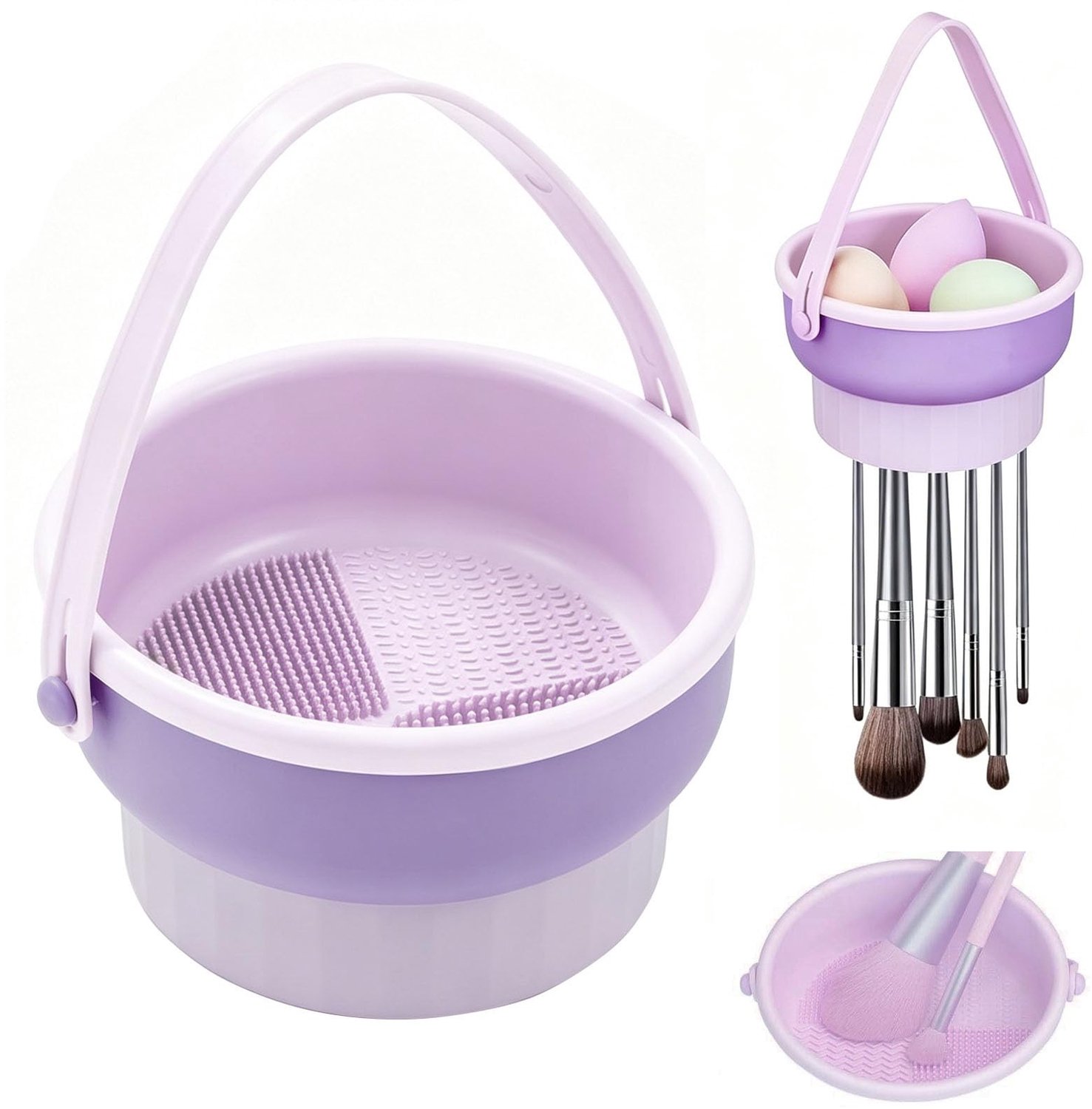 Multifunctionele 3-in-1 Silicone Borstelhouder en Reinigingsmat