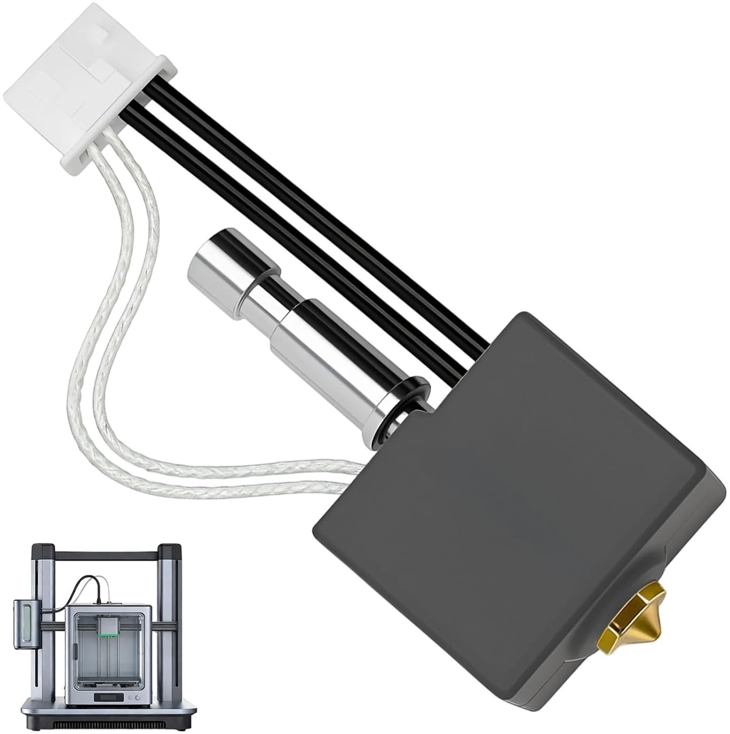 3D Printer Hotend 0.4mm Quick Swap Messing Nozzle, Extruder Thermistor en Heatbreak voor Verbeterde Printkwaliteit en Compatibiliteit met Diverse 3D Printers