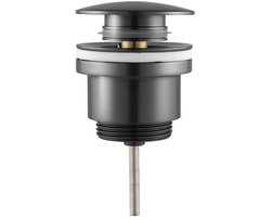 Clickwaste Afvoerplug - Lonis Clis - Messing - PVD - Gunmetal Grijs
