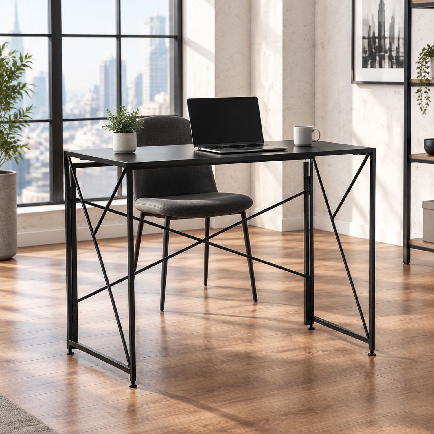CHICFURN Bureau - Opvouwbaar - Inklapbaar - Zwart